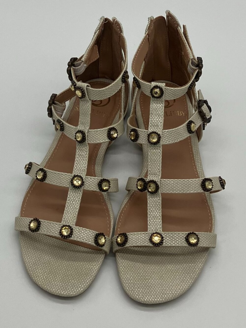 Sam and Libby Rhonda Silver Above the Ankle Strap Sandals Womens Sz 6‎